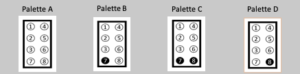 The 4 palettes in Braille-8