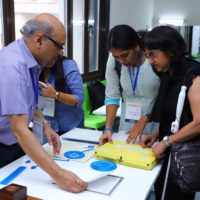 Showcasing GEOMKIT to a blind participant at the Empower-2018 conference